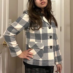 Pendleton Plaid Checker Wool Shirt Jacket Fully lined Shacket Coat